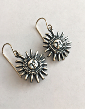 Silver earrings "Variation on the Sun"